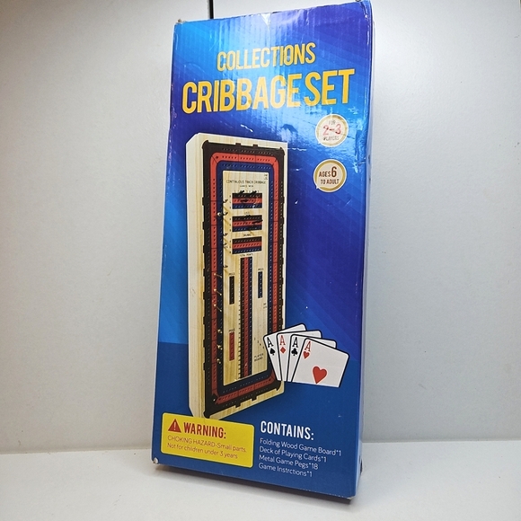 Cribbage Set with Cards - Blue - Picture 1 of 8